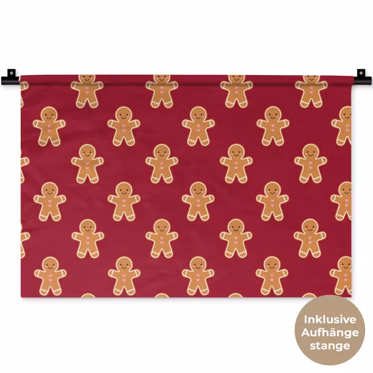 Wandteppich - Lebkuchen – Weihnachten – Rot — 9