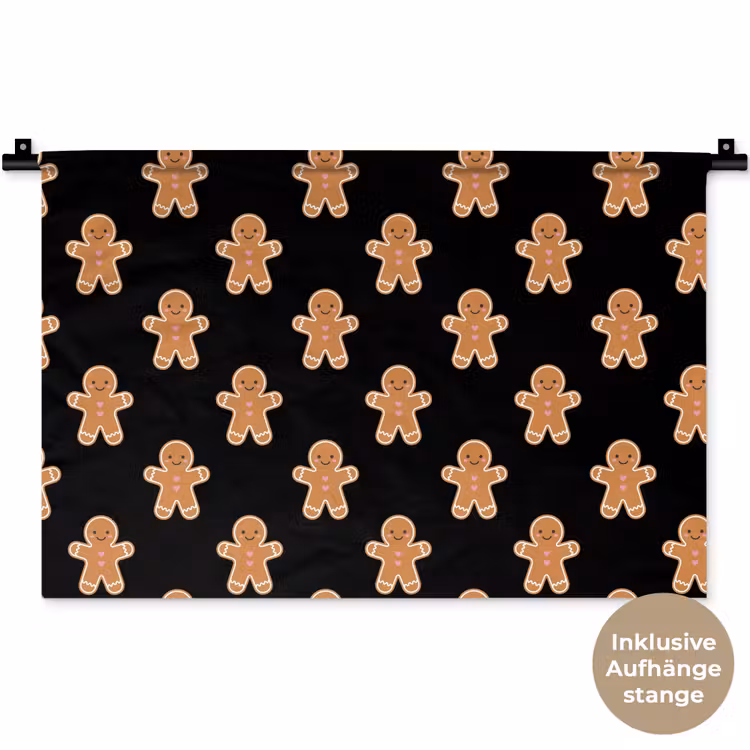 Wandteppich - Lebkuchen – Weihnachten – Schwarz — 9