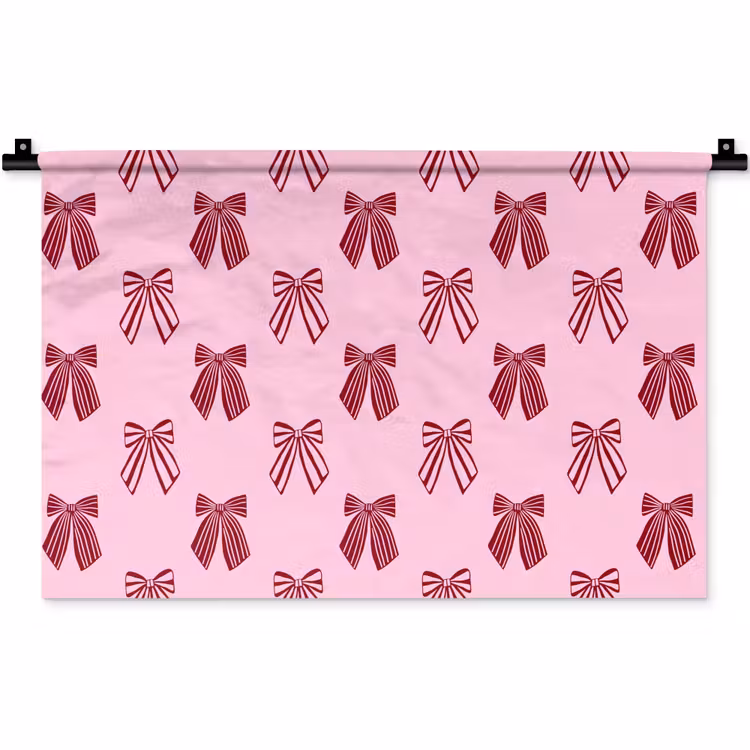 Wandteppich - Schleifen – Weihnachten – Rosa – Burgunderrot — 1