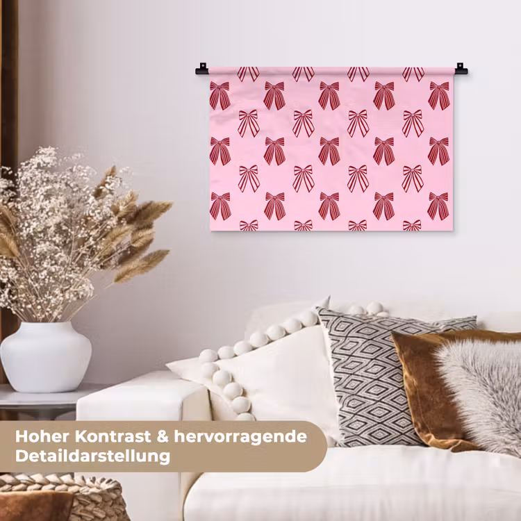 Wandteppich - Schleifen – Weihnachten – Rosa – Burgunderrot — 6
