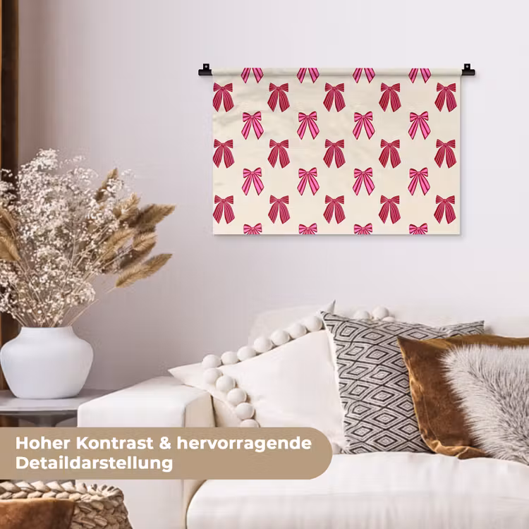 Wandteppich - Schleifen – Weihnachten – Rosa – Cremefarben — 6