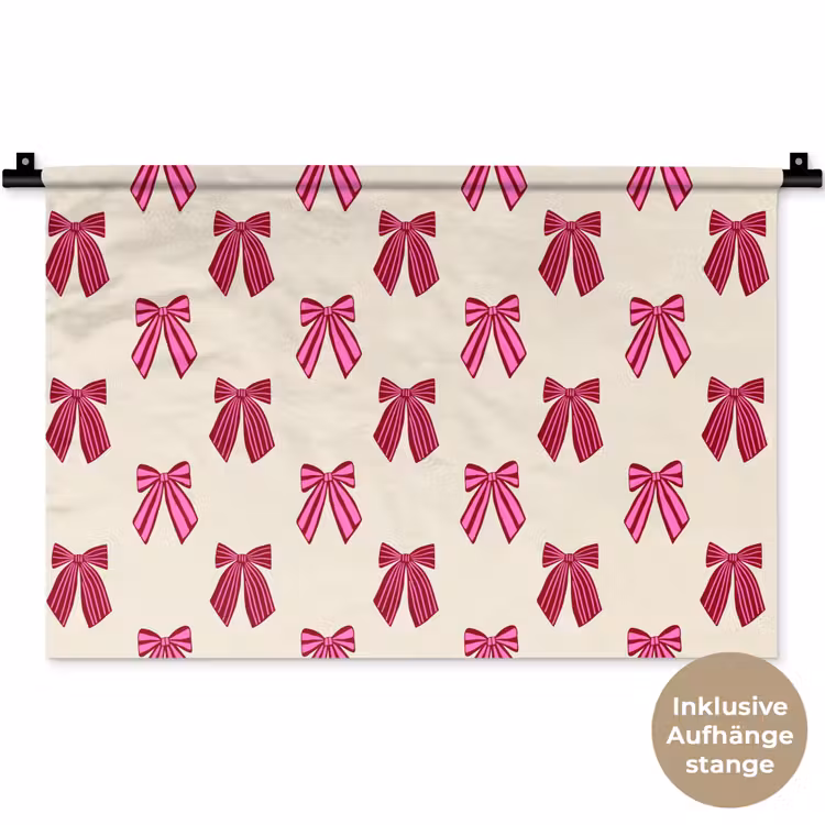 Wandteppich - Schleifen – Weihnachten – Rosa – Cremefarben — 9