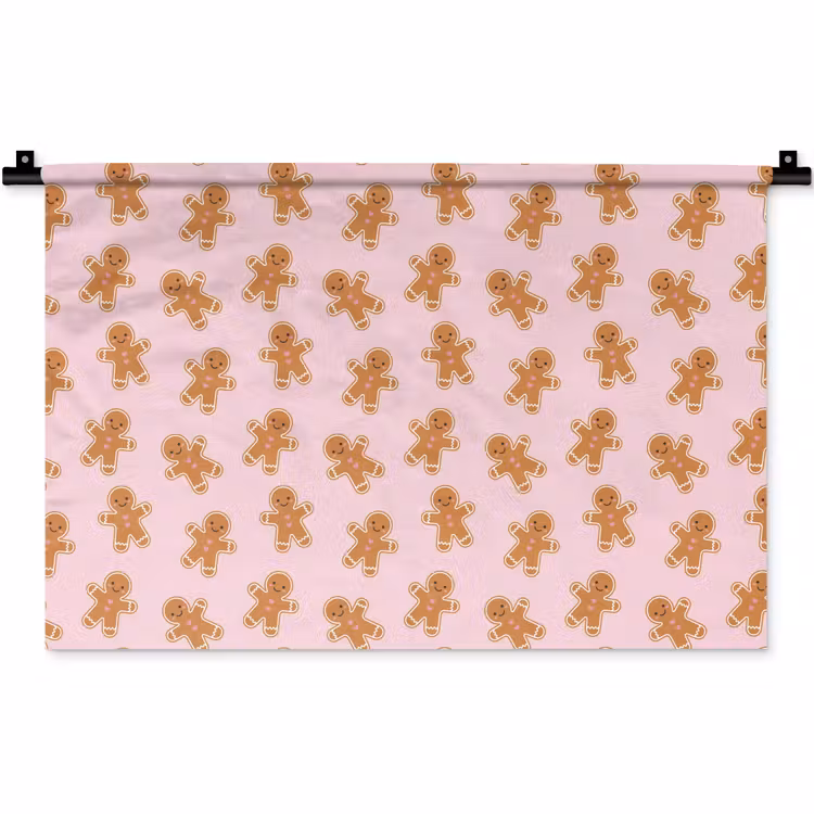 Wandteppich - Lebkuchen – Braun – Rosa – Weihnachten — 1