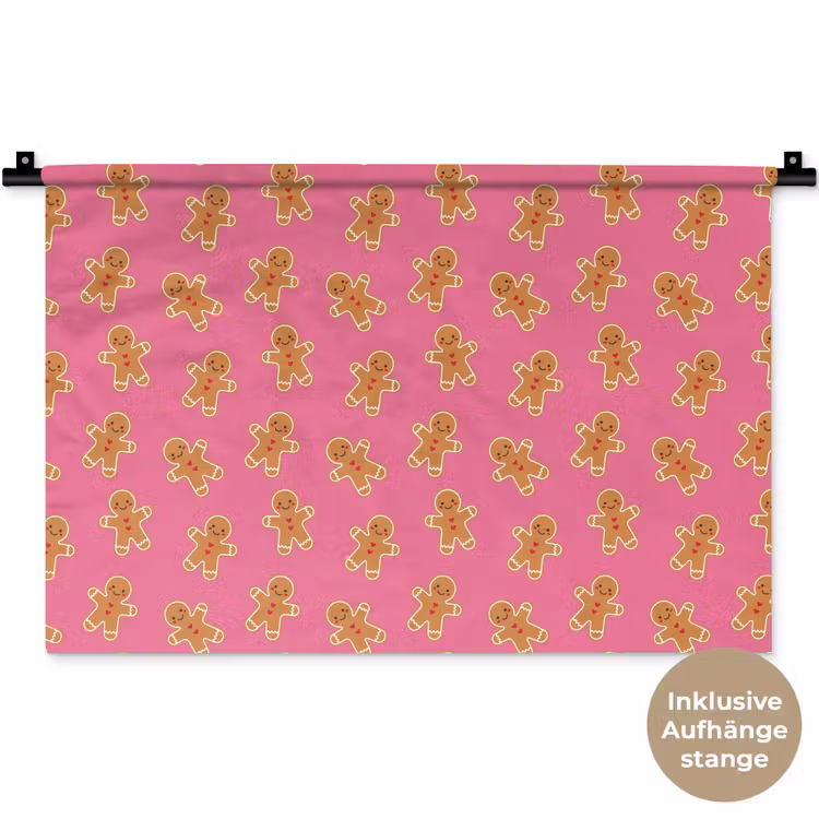 Wandteppich - Lebkuchen – Rosa – Braun – Weihnachten — 9