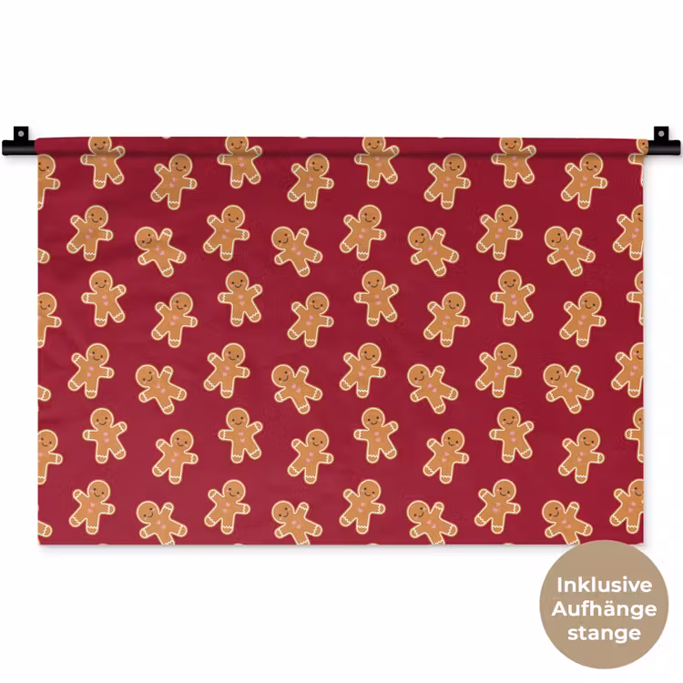 Wandteppich - Lebkuchen – Rot – Braun – Weihnachten — 9