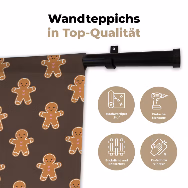 Wandteppich - Lebkuchen – Weihnachten – Braun — 7