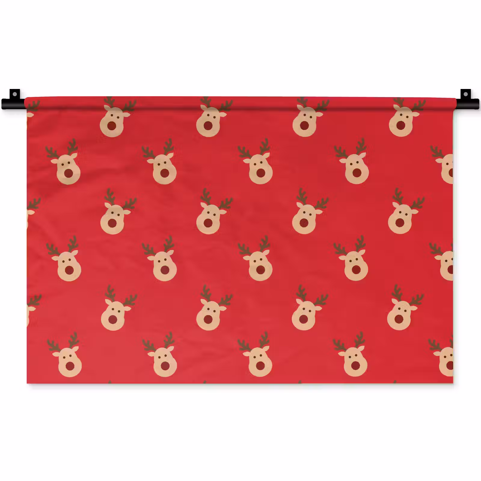 Wandteppich - Rentiere – Weihnachten – Rot — 1
