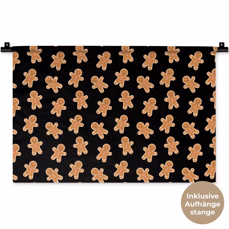 Wandteppich - Lebkuchen – Weihnachten – Schwarz – Braun — 9