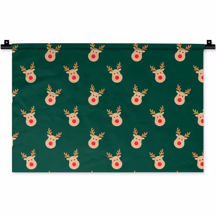 Wandteppich - Rentiere – Weihnachten – Grün — 1