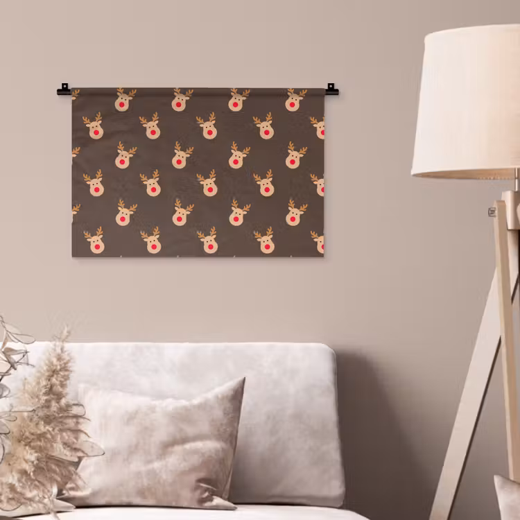 Wandteppich - Weihnachten – Rentiere – Braun — 2