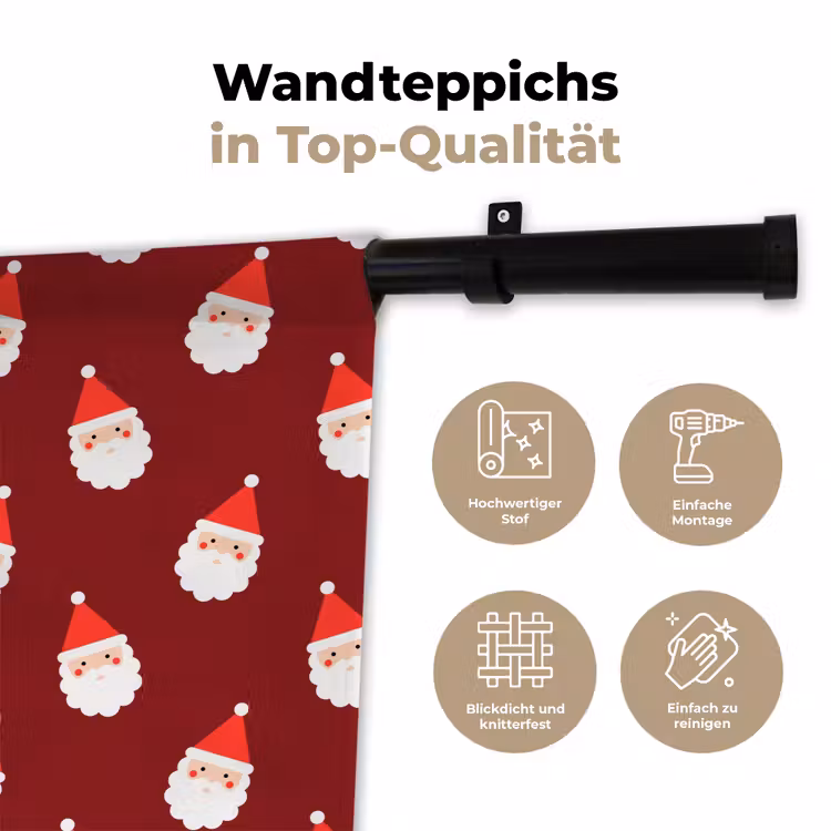 Wandteppich - Weihnachten – Weihnachtsmann – Rot — 7