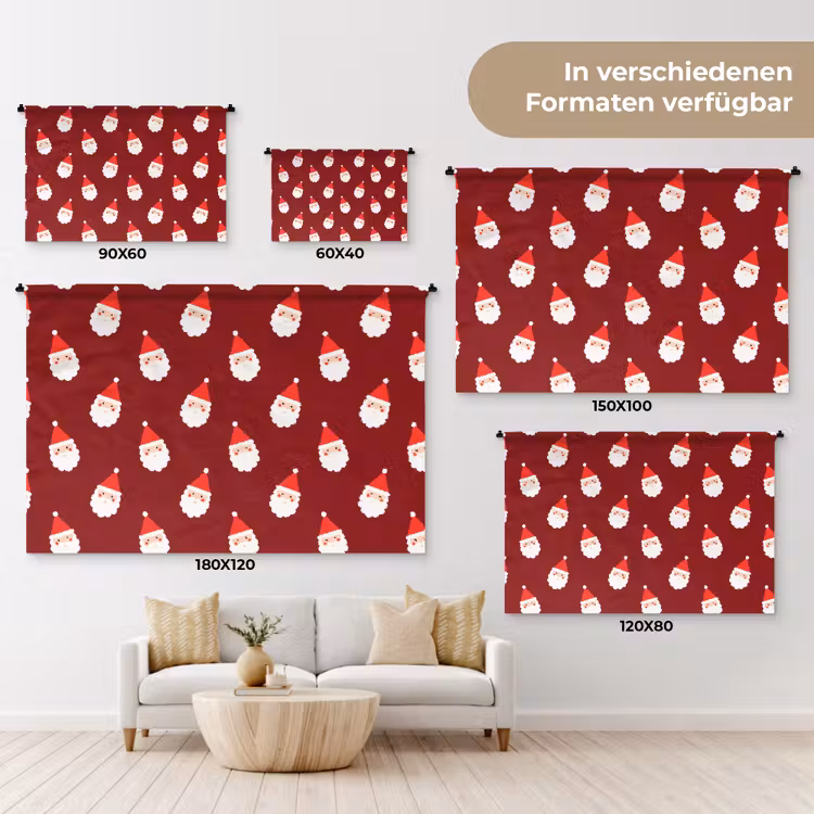 Wandteppich - Weihnachten – Weihnachtsmann – Rot — 8