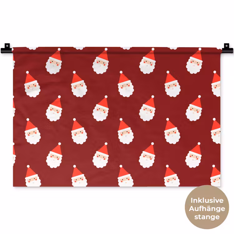 Wandteppich - Weihnachten – Weihnachtsmann – Rot — 9
