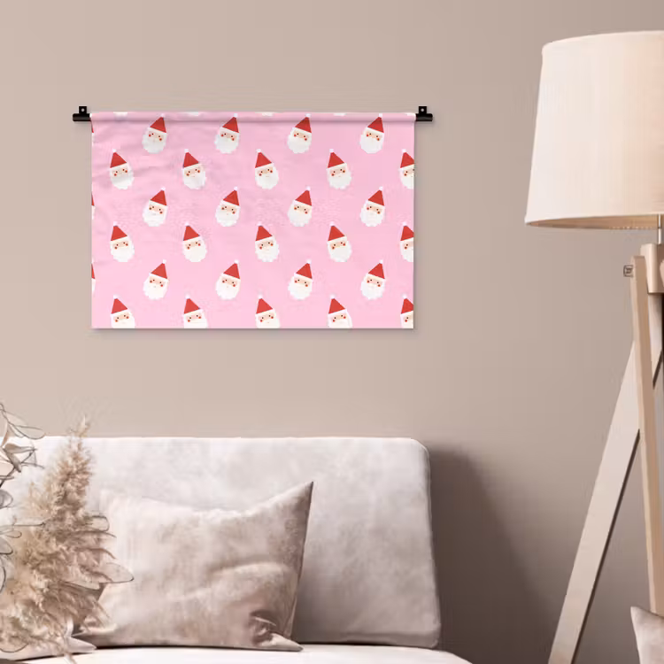 Wandteppich - Weihnachtsmann – Weihnachten – Rosa — 2