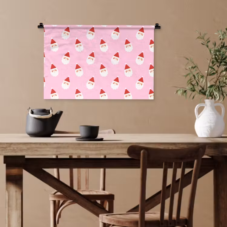 Wandteppich - Weihnachtsmann – Weihnachten – Rosa — 3