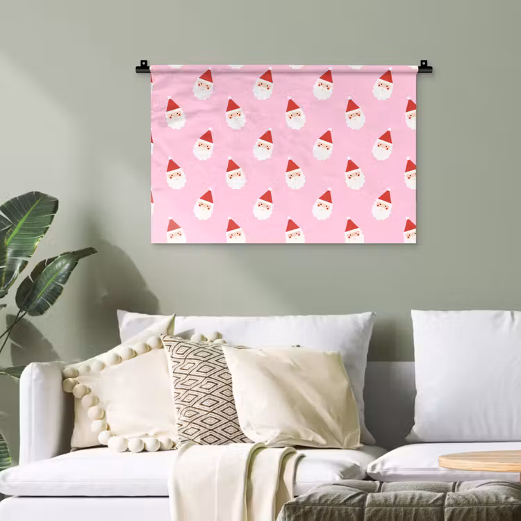 Wandteppich - Weihnachtsmann – Weihnachten – Rosa — 4