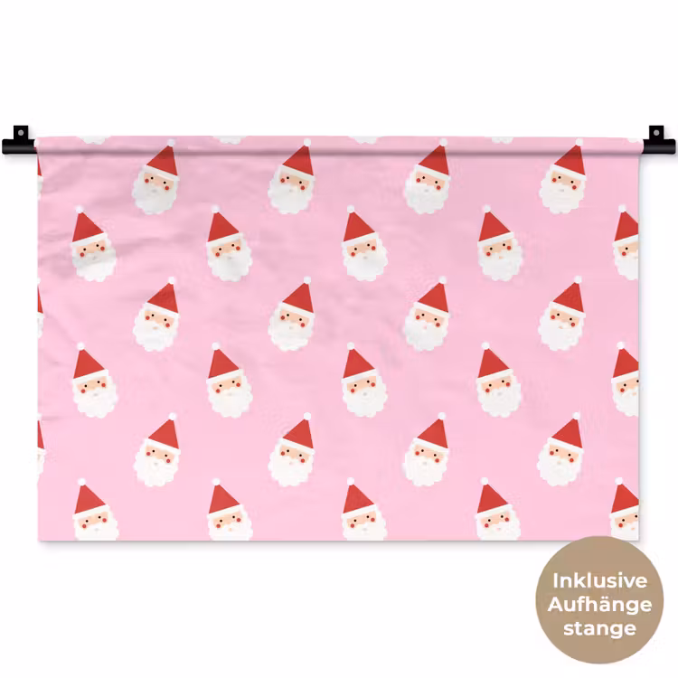 Wandteppich - Weihnachtsmann – Weihnachten – Rosa — 9
