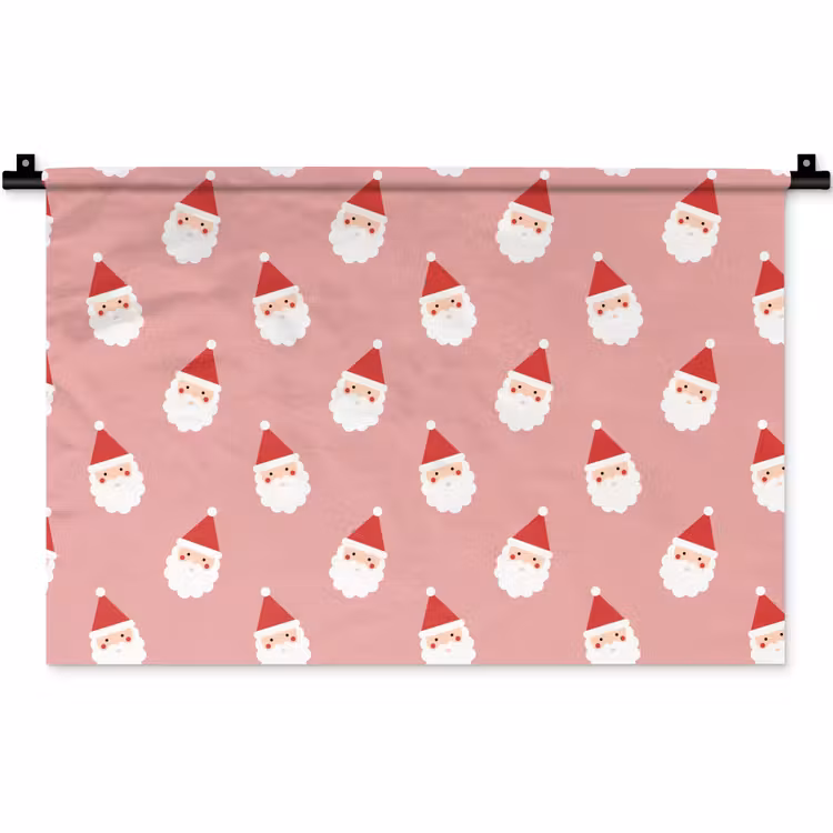 Wandteppich - Weihnachten – Weihnachtsmann – Rosa — 1