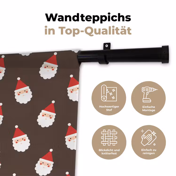 Wandteppich - Weihnachtsmann – Weihnachten – Braun — 7