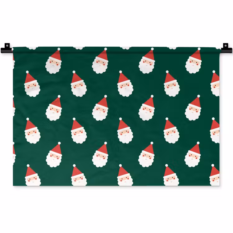 Wandteppich - Weihnachtsmann – Weihnachten – Grün — 1