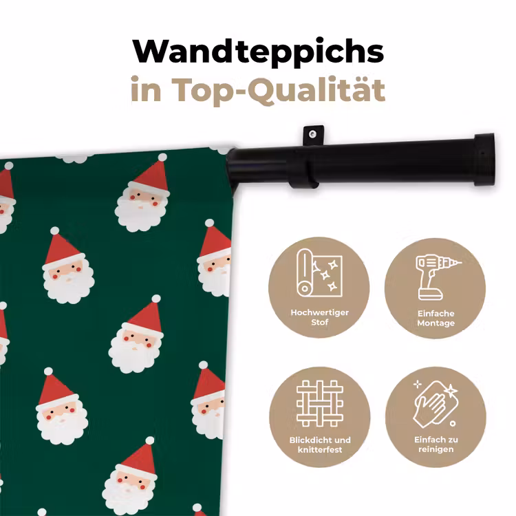 Wandteppich - Weihnachtsmann – Weihnachten – Grün — 7