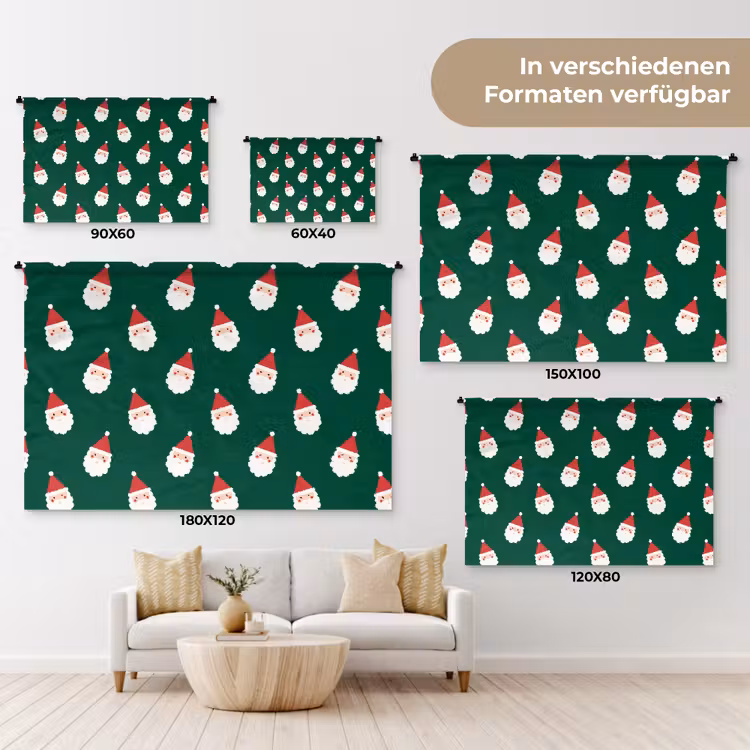 Wandteppich - Weihnachtsmann – Weihnachten – Grün — 8