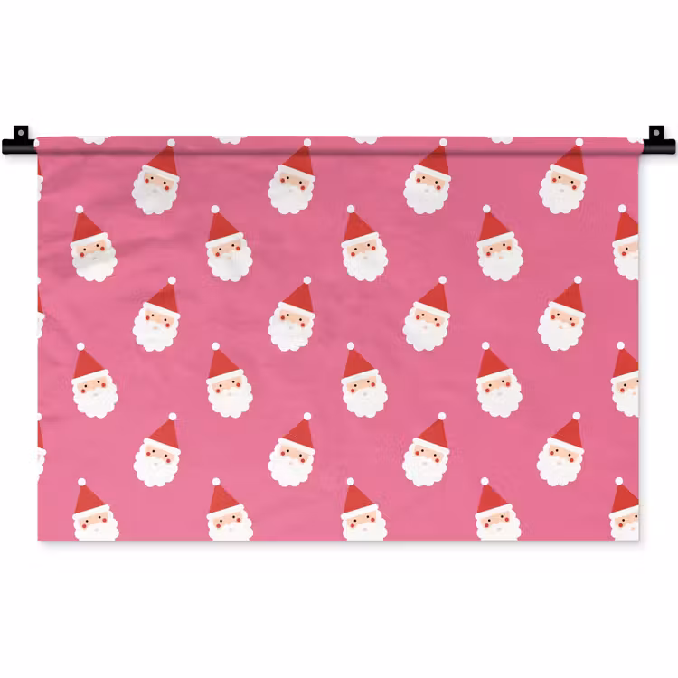 Wandteppich - Weihnachtsmann – Weihnachten – Rot – Rosa — 1