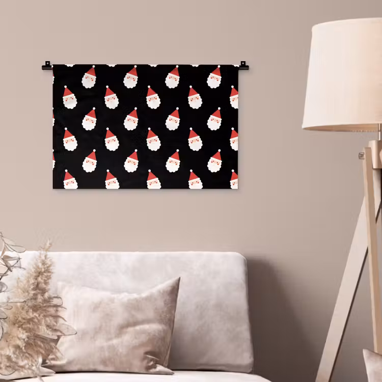 Wandteppich - Weihnachtsmann – Weihnachten – Schwarz — 2