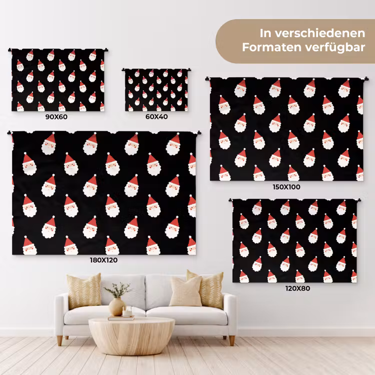 Wandteppich - Weihnachtsmann – Weihnachten – Schwarz — 8