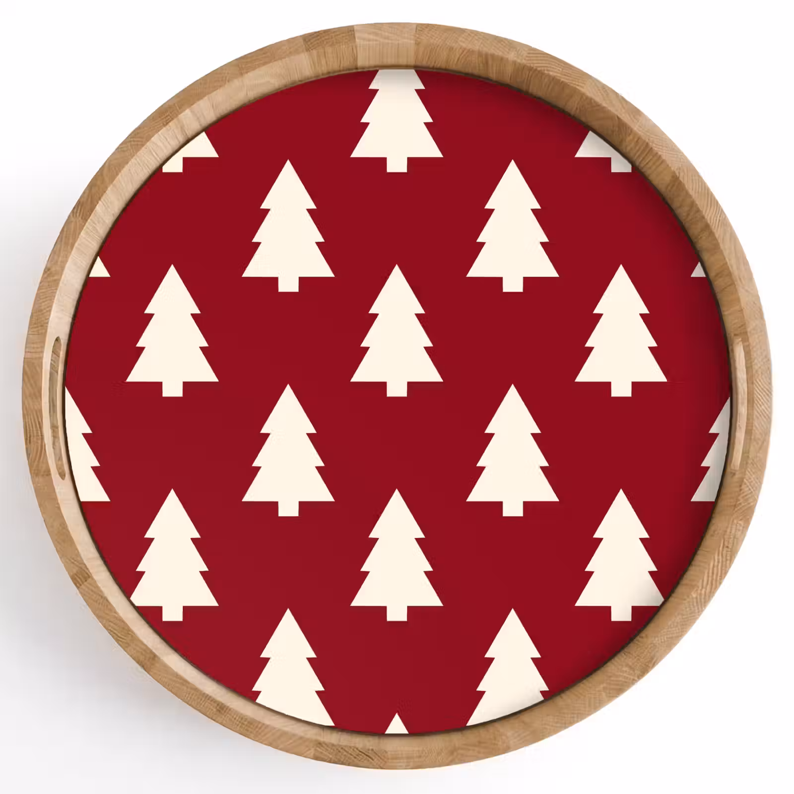 Tablett - Weihnachtsbaum – Rot – Weiß — 1