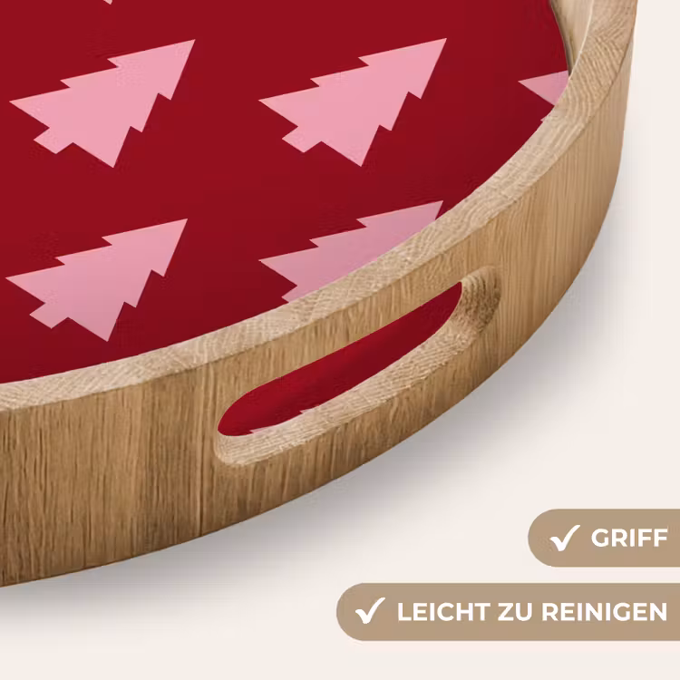 Tablett - Weihnachtsbaum – Burgunderrot – Rosa — 5