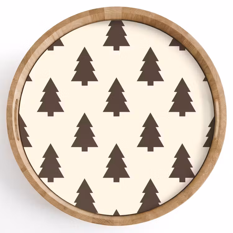 Tablett - Weihnachtsbaum – Creme – Grau — 1