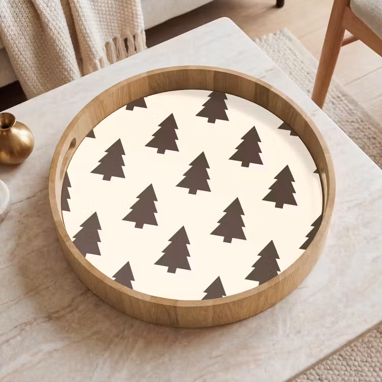 Tablett - Weihnachtsbaum – Creme – Grau — 2