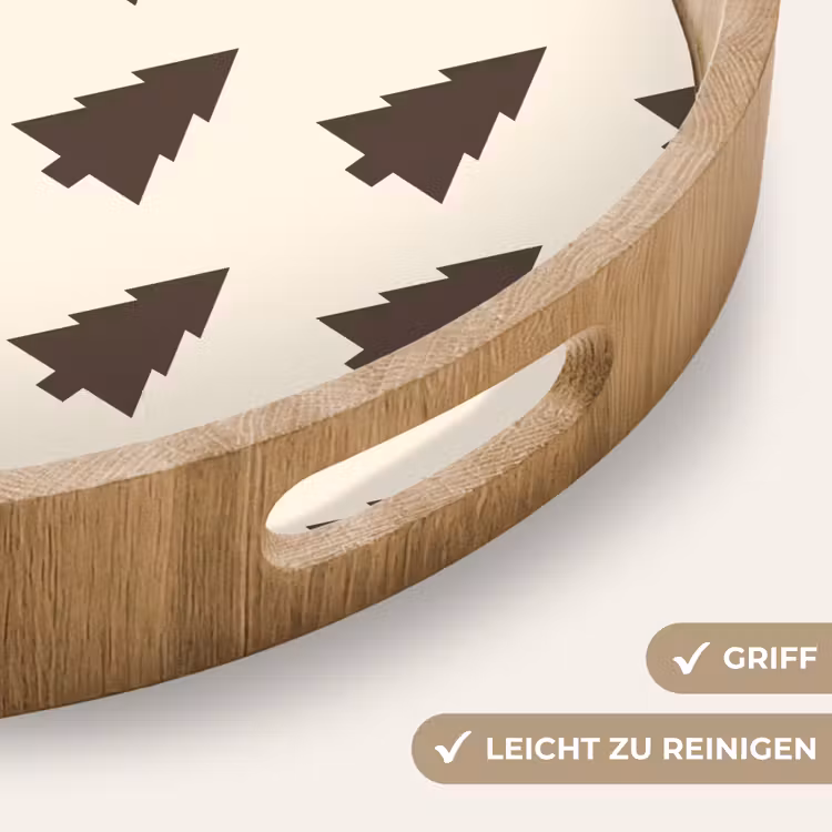 Tablett - Weihnachtsbaum – Creme – Grau — 5