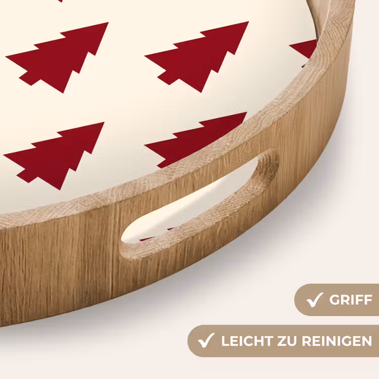Tablett - Weihnachtsbaum – Creme – Rot — 5