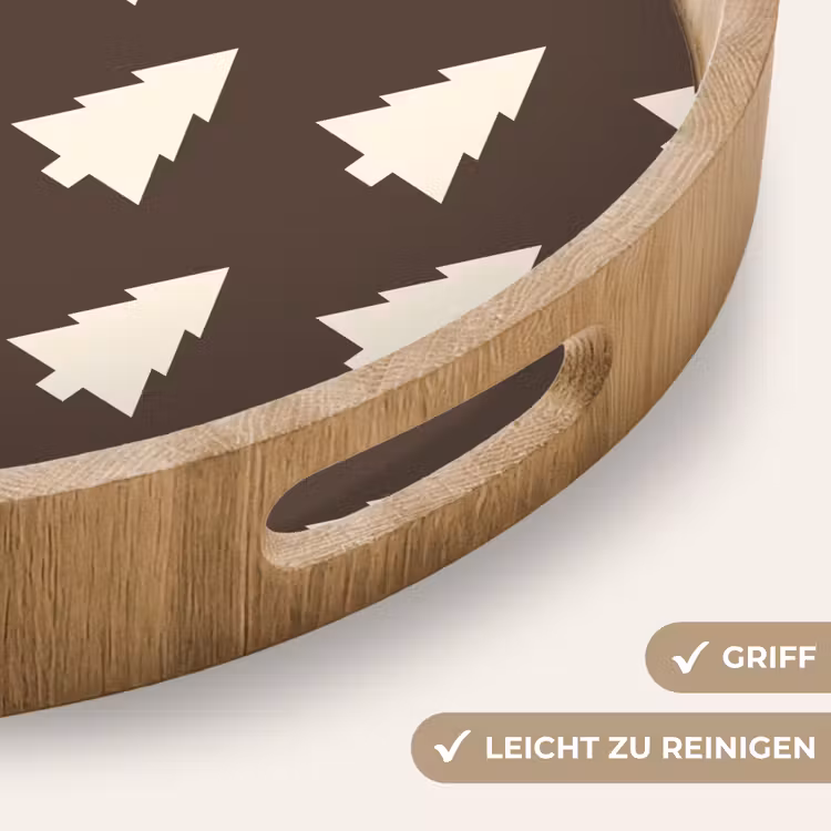 Tablett - Weihnachtsbaum – Grau – Cremefarben — 5