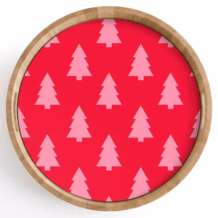 Tablett - Weihnachtsbaum – Rosa – Rot — 1