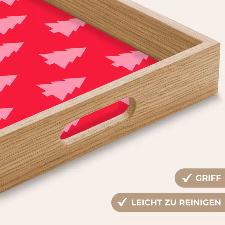 Tablett - Weihnachtsbaum – Rosa – Rot — 5