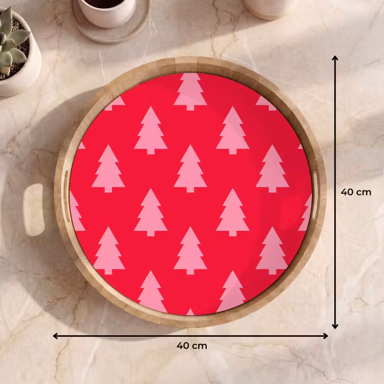 Tablett - Weihnachtsbaum – Rosa – Rot — 9