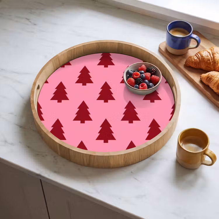 Tablett - Weihnachtsbaum – Rot – Rosa — 4