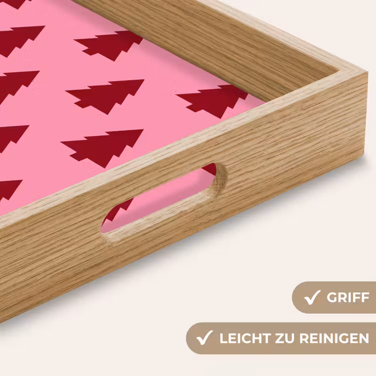 Tablett - Weihnachtsbaum – Rot – Rosa — 5