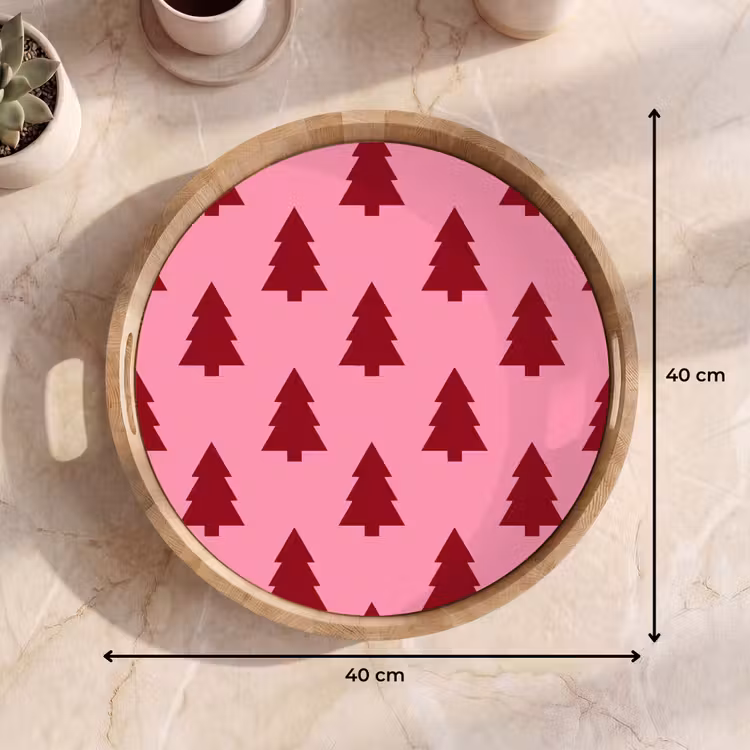 Tablett - Weihnachtsbaum – Rot – Rosa — 9