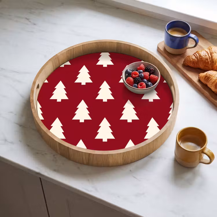 Tablett - Weihnachtsbaum – Rot – Weiß — 4