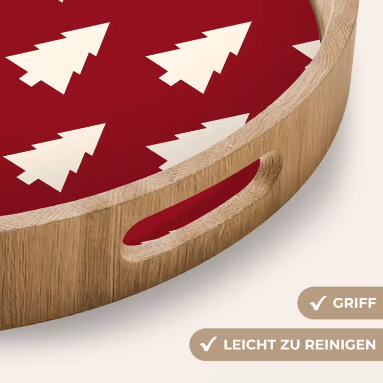 Tablett - Weihnachtsbaum – Rot – Weiß — 5