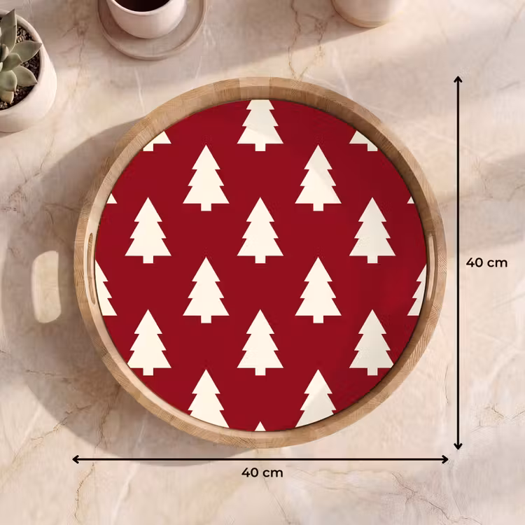 Tablett - Weihnachtsbaum – Rot – Weiß — 9