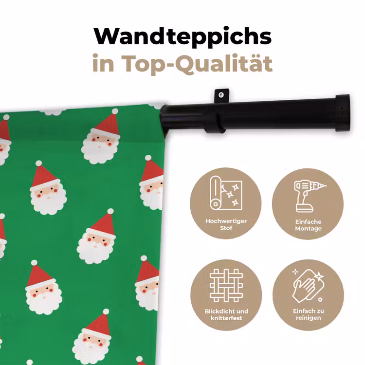 Wandteppich - Weihnachtsmann – Weihnachten – Neon – Grün — 7