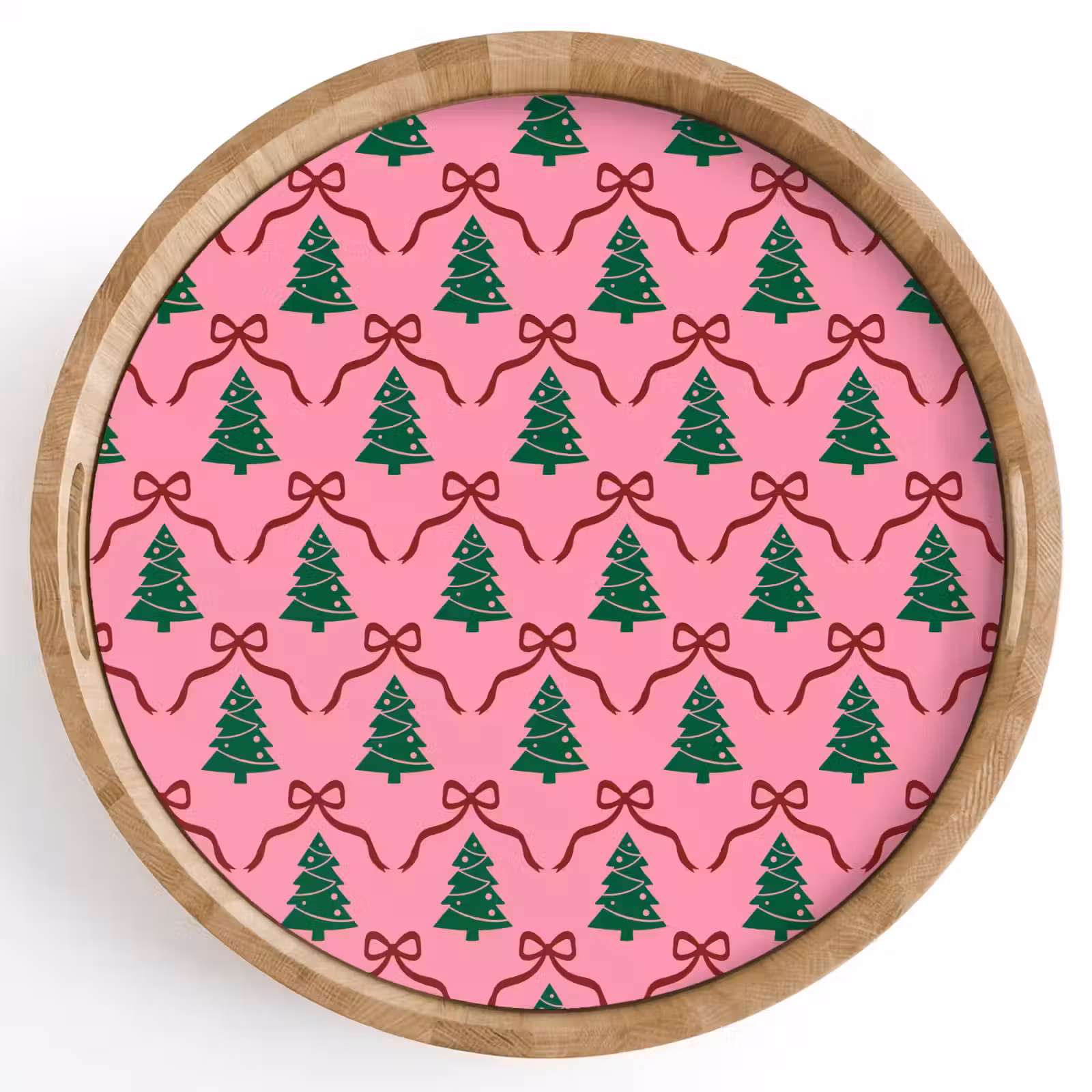 Tablett - Weihnachten – Rosa – Rot – Schleife — 1