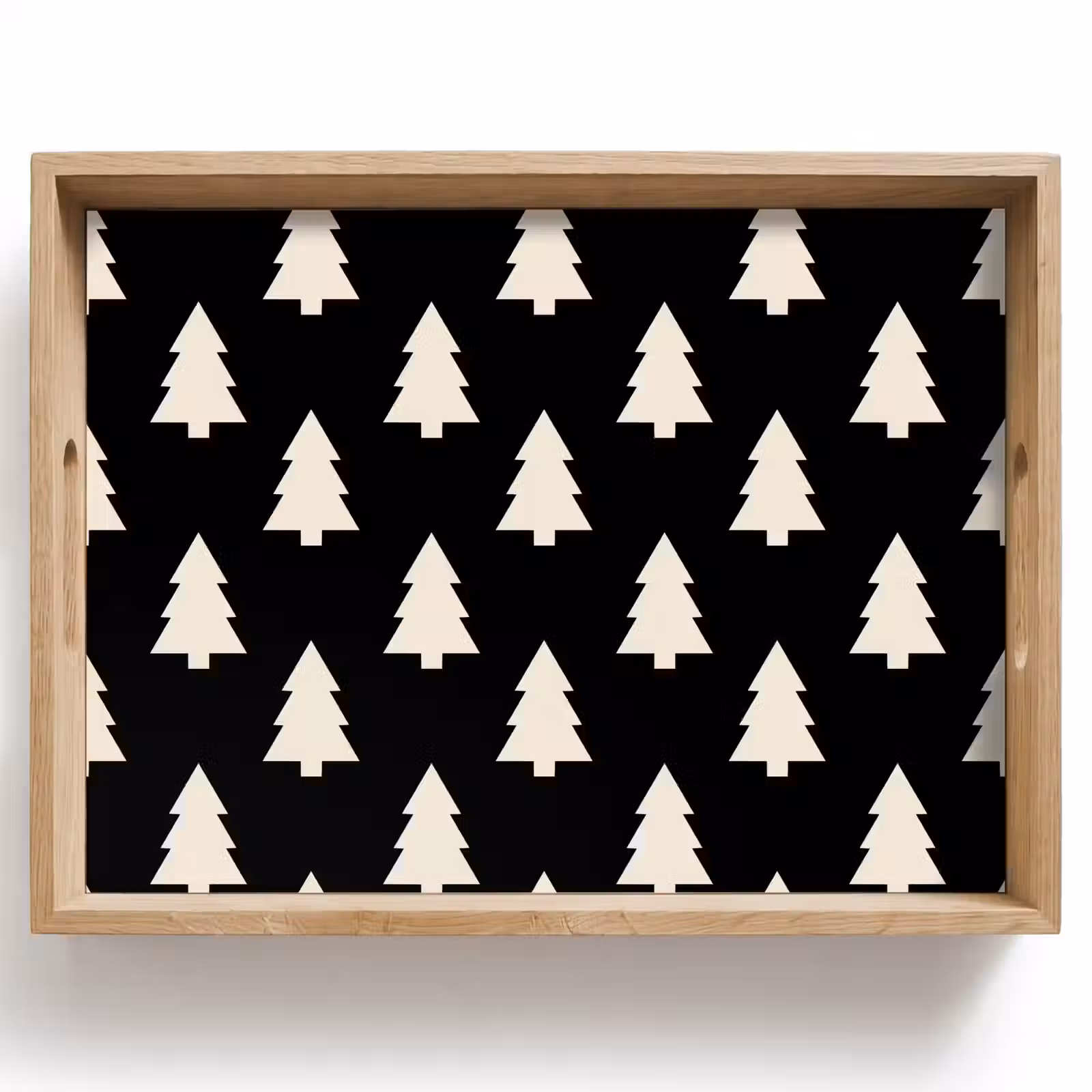 Tablett - Weihnachtsbaum – Schwarz – Weiß — 1