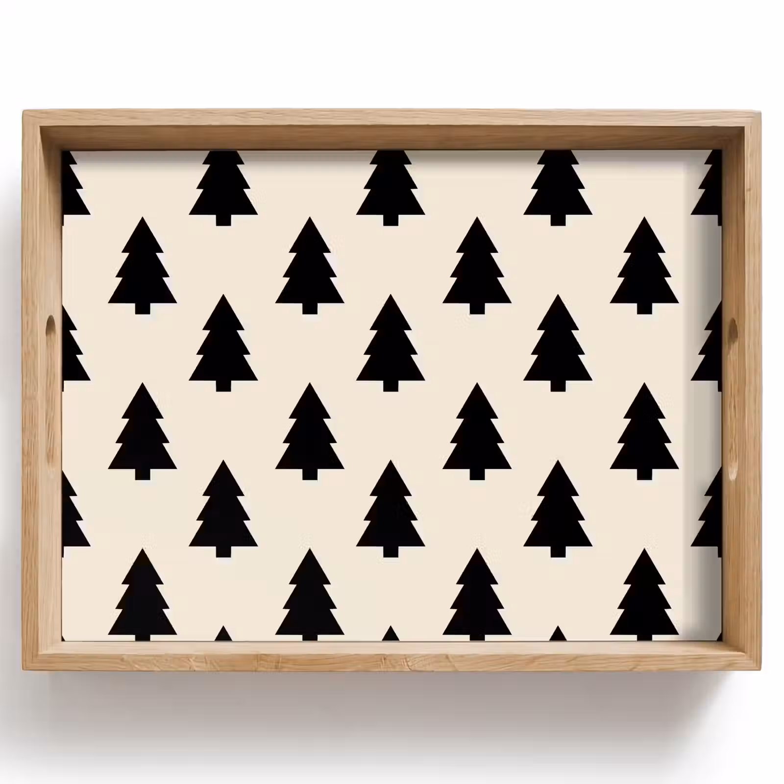 Tablett - Weihnachtsbaum – Weiß – Schwarz — 1