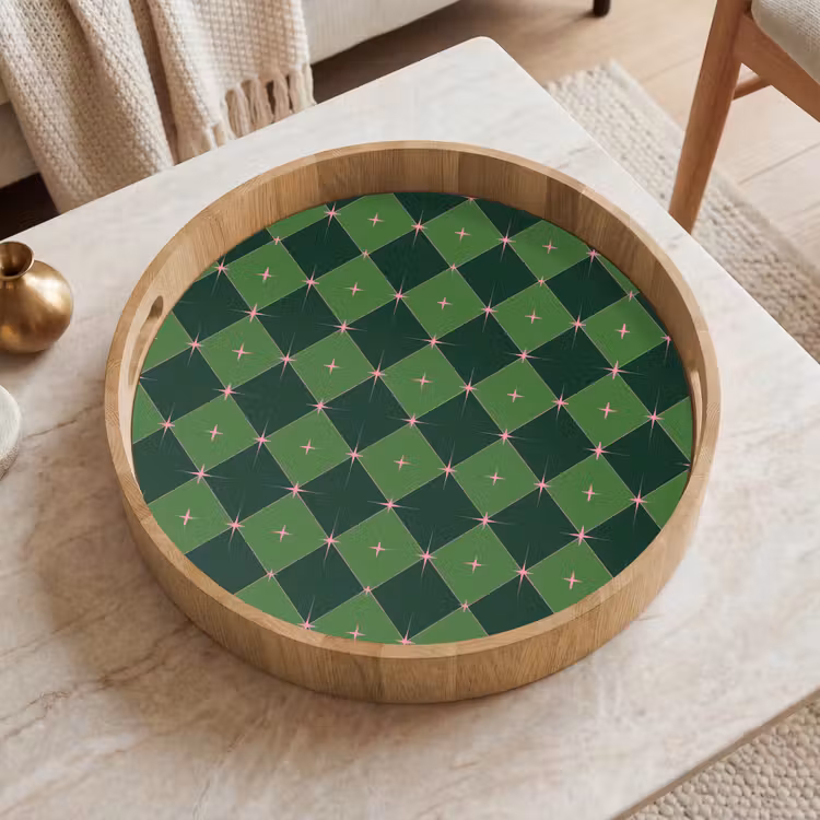 Tablett - Stern – Grün – Rosa – Weihnachten — 2